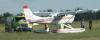 Cessna 206 lands on the infield.