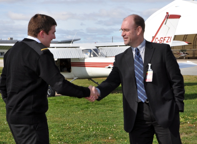 Mike and Mike: Nothing like a firm handshake from OFC CEO Mike McKay to seal the deal.